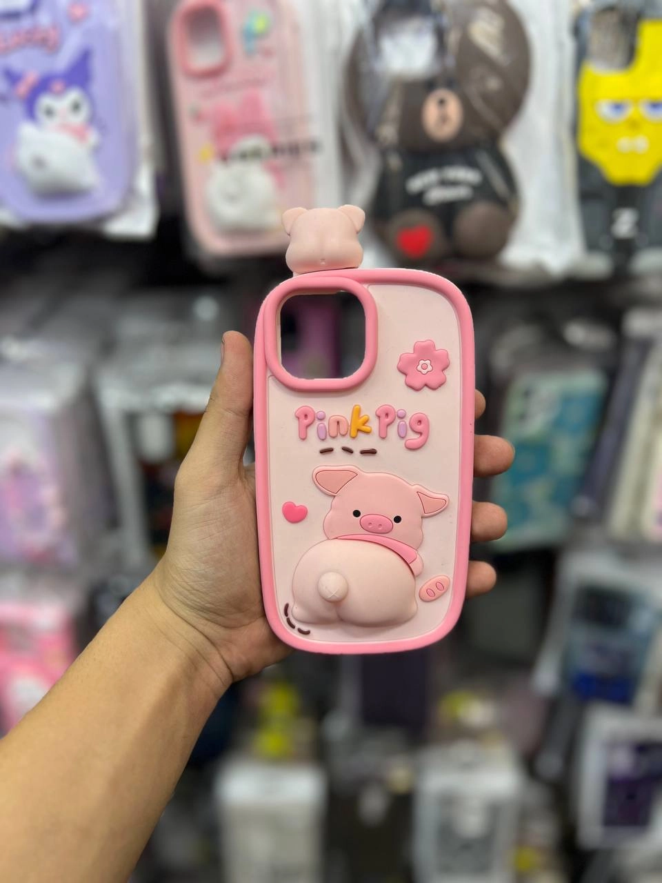 قاب عروسکی طرح pink pig
