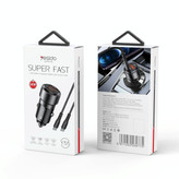 شارژر فندکی 60 وات یسیدو مدل Y55 به همراه کابل USB-C