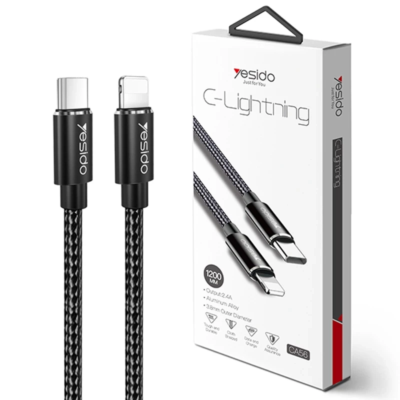 کابل تبدیل USB-C به لایتنینگ یسیدو مدل CA-56 طول 1.2 متر