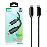 کابل تبدیل فست شارژ Earldom EC-188C-C Type-C To Type-C PD 60W 1m