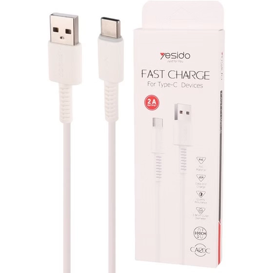 کابل تایپ سی فست شارژ Yesido CA120C 2A 1m