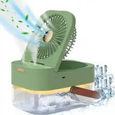 پنکه رومیزی مرطوب کننده هوا و چراغ خواب رومیزی اکیوز مدل Desktop Fan Night Light Humidifying Fan 2.5L Q7