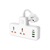 شارژر و چند راهی برق PD30W + QC3.0 + 2 sockets EU هوکو مدل AC12A