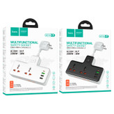 شارژر و چند راهی برق PD30W + QC3.0 + 2 sockets EU هوکو مدل AC12A