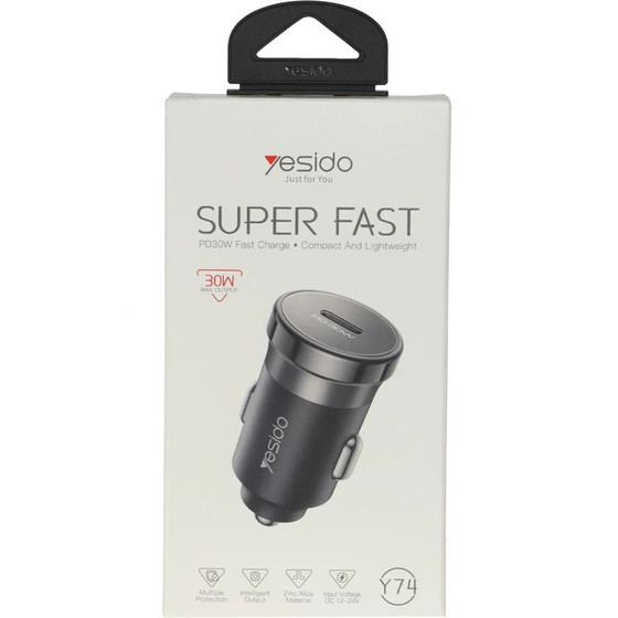 شارژر فندکی PD و فست تک پورت Yesido مدل Y74 30W