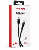 کابل لایتنینگ VEN-DENS مدل VD-DC19CL | کابل Type-C به Lightning کنفی 27W فست شارژ و دیتا 1 متری