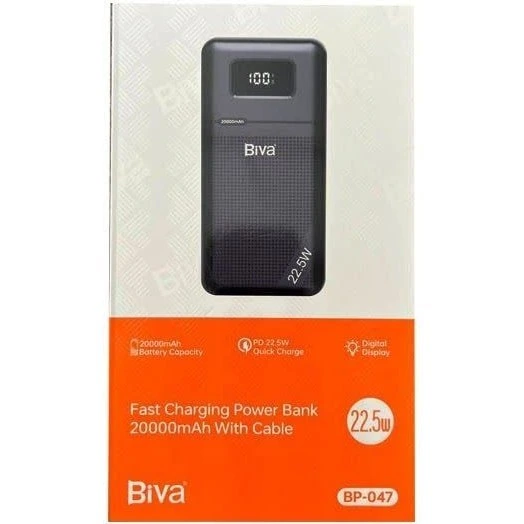 پاوربانک 22.5 وات بیوا مدل BP-047 ظرفیت 20000 میلی آمپر ساعت